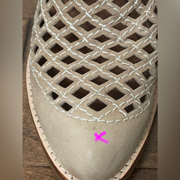 Jeffrey Campbell Tan/Cream Taggart Open-Weave Leather Ankle Boots Size 7 - Picture 8 of 9